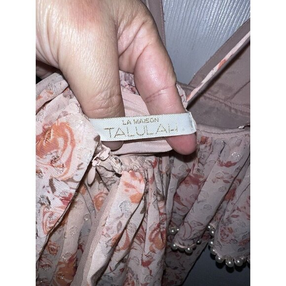 La Maison TALULAH The Faithfull Maxi Dress Floral Pearl Detail Spaghetti Sz S - Picture 13 of 16